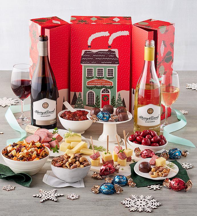 Sweet and Savory Holiday Gift Box with Wine
